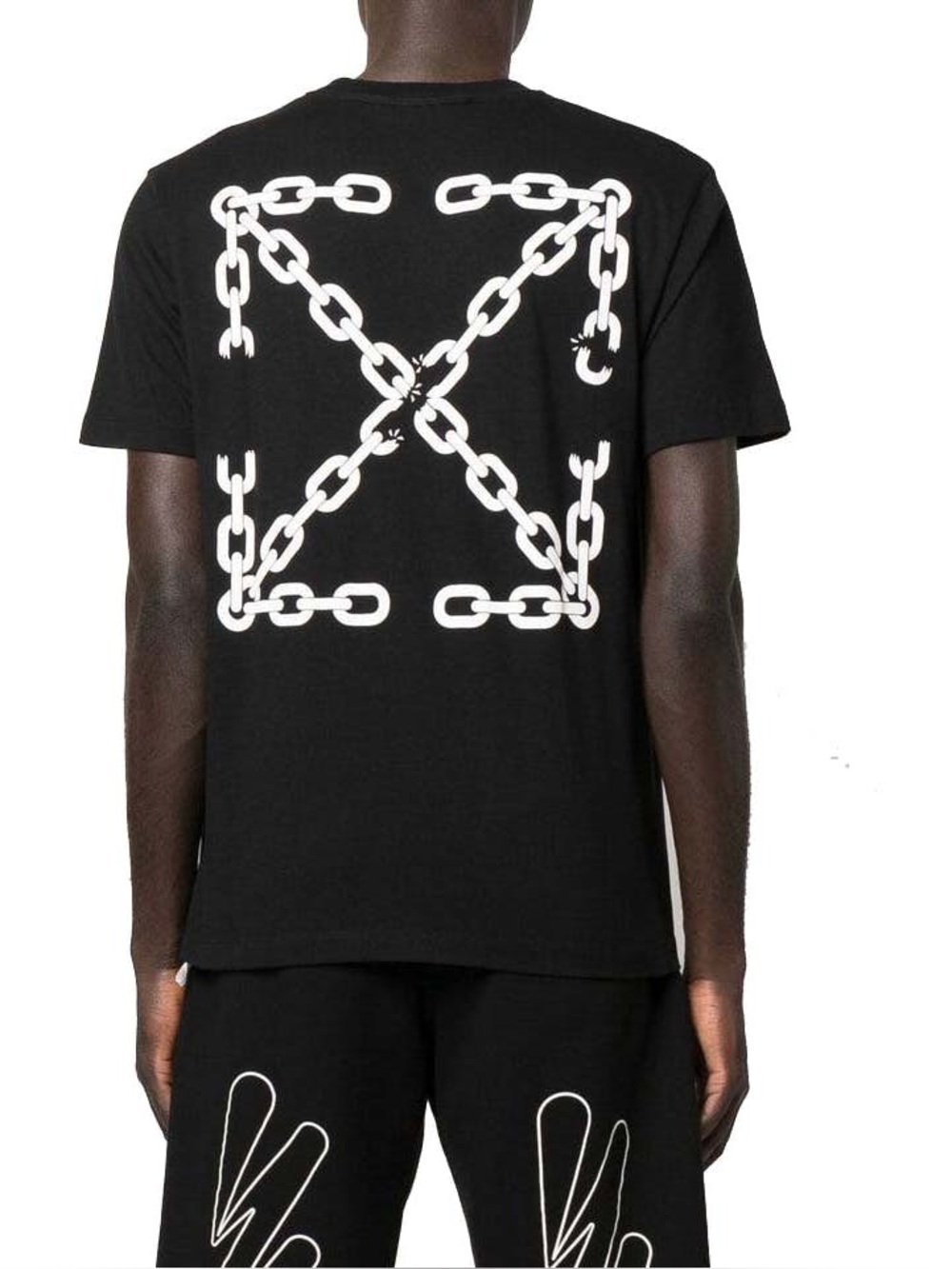 NEW Off White Black Tee Shirt Size Large